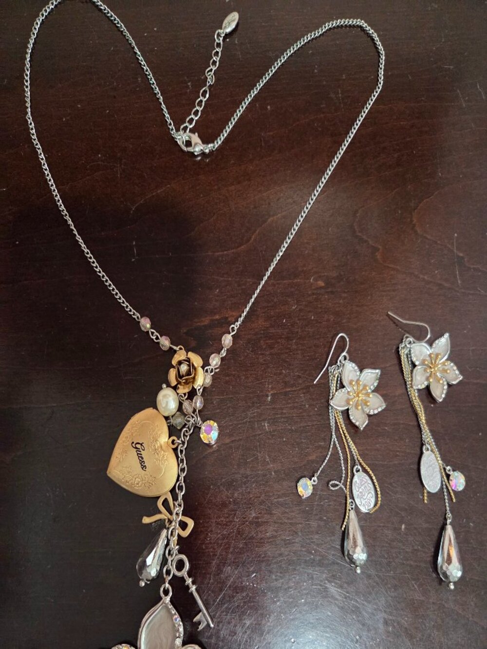 Guess necklace and earrings